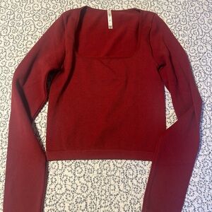 Elegant Red Long Sleeve Top